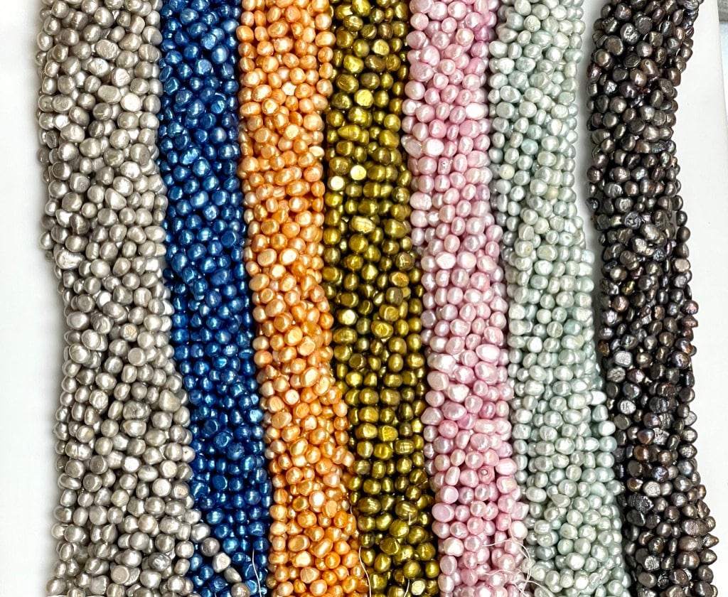 7-8mm Natural Pearl Beads For Jewelry Making, Pearl Gemstone Beads For Jewelry Making Supply Loose Beads Strands Multi color Pearls