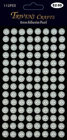 Sheets 8mm Pearl Sunflower Self Adhesive Stickers Embellishments
