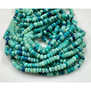 Teal Opal Gemstone Beads, Genuine Opal Rondelle Shape Beads Size 5-6mm Beads 16" Strands For Jewelry Making Craft Wholesale Opal Beads