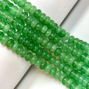 10mm Green Quartz Gemstone Smooth Rondelle shape Beads 16&quot; Strands AAA Quality Real Gemstone Beads for Jewelry Making Loose Beads