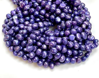 8mm Natural Pearl Beads Size 8mm For Jewelry Making, Purple Color Fresh Water Pearl Gemstone Beads For Jewelry Making Supplies