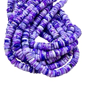 16 &quot;Lange lila peruanischer Opal Natürlicher Edelstein Glatte Heishi Disc Reifen Form Perlen 7-8mm Strang AAA Qualität Echtedelstein Perlen Schmuck