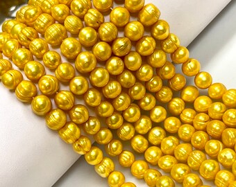 イエロー(染色)トップドリル花びら淡水パールビーズ イエロー(染色)トップドリル花びら淡水パールビーズ