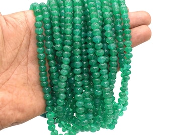 16" Długie Gładkie Zielone Chalcedonowe Naturalne Kamienne Koraliki Rondelle Rozmiar Pasma 5-6 mm Prawdziwe Kamienne Koraliki Biżuteria Robienie Zielonych Kamiennych Koralików
