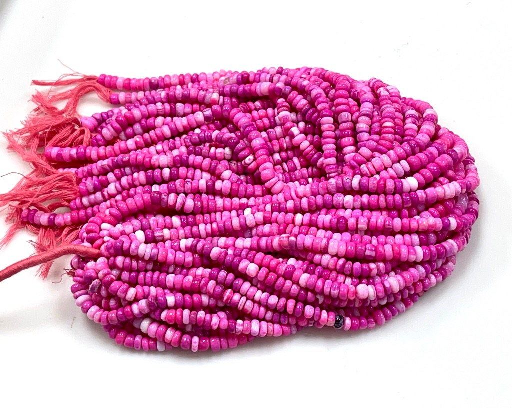6-7mm Hot Pink Opal Natural Gemstone Rondelle Shape Beads Strand Real Yellow Opal Gemstone Beads for Jewelry Making Craft