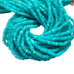 4mm Blue Apatite Quartz Gemstone Faceted Rondelle shape Beads 16&quot; Strands AAA Quality Gemstone Beads for Jewelry Making Loose Beads Strands
