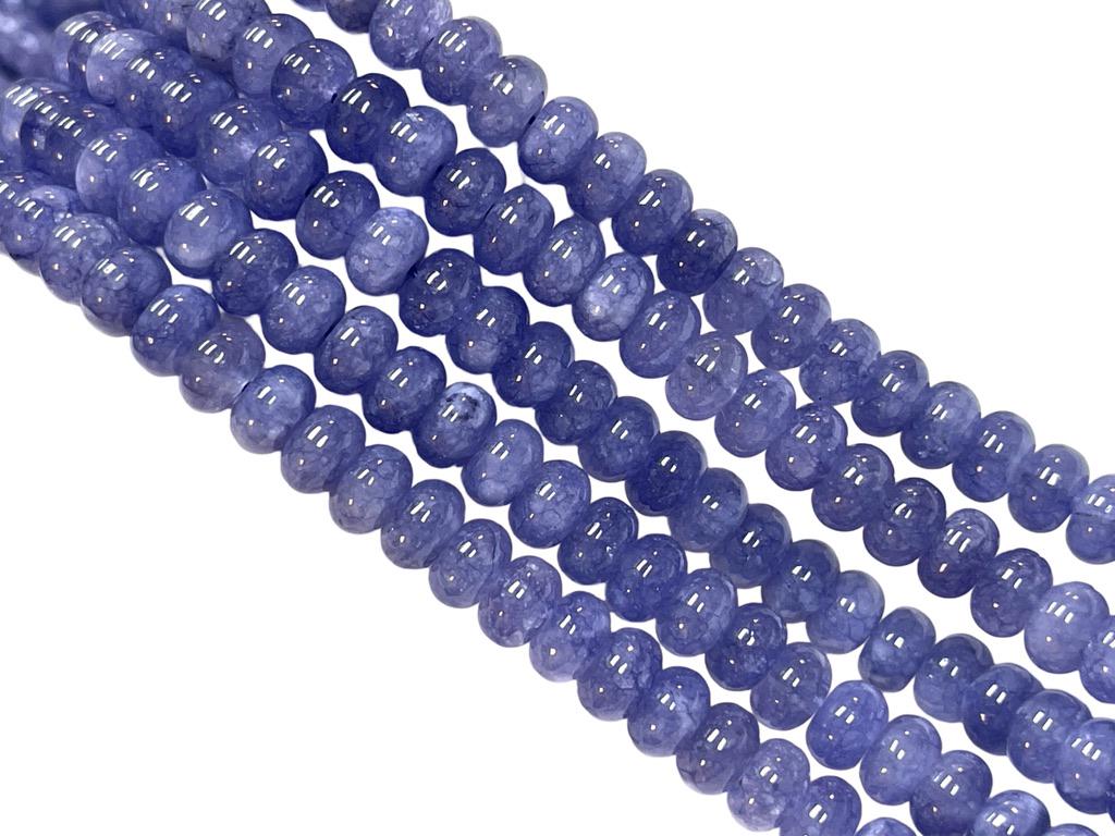 8 mm blauwe saffierkwarts edelsteen gladde rondelle vorm kralen 16" strengen AAA kwaliteit echte edelsteen kralen voor sieraden maken losse kralen