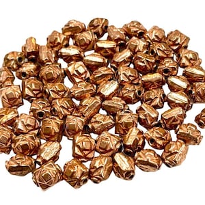 Copper Bali Beads, Solid Copper Beads, Copper Spacer Beads, Oxidized Copper Beads, Wholesale Copper Beads Strands Jewelry Making Findings