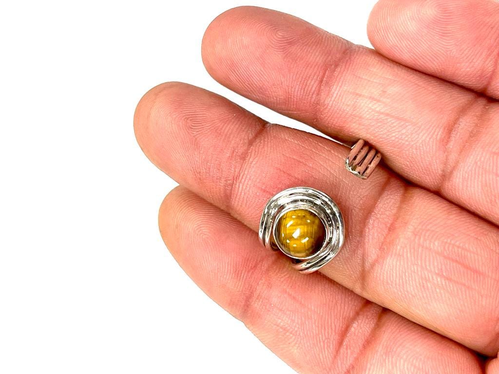 Anello in argento sterling con onice nero fatto a mano