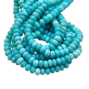 16&quot; Long 8-9mm Blue Opal Gemstone Beads, Genuine Opal Rondelle Shape Beads 16&quot; Long For Jewelry Making Handmade Beads Crafts