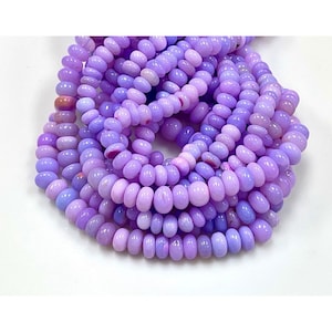 Lavish Lavender Shaded Opal Smooth Rondelle Shape Beads, 8mm 10mm Opal Gemstone Handmade Beads, AAA quality opal bead jewelry making