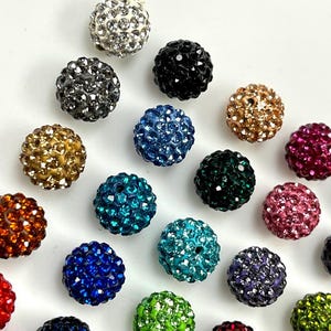 20 morceaux de perles pour pavage, perles de strass Shamballa, 8 mm - 10 mm - 12 mm perles de cristal strass, perles disco pour la fabrication de bijoux DIY image 3