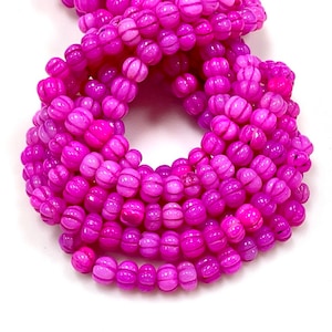 Natural Red Opal Gemstone Hand Carved Cantaloupe Shape Faceted Beads 8mm 9mm 10mm, Full 16Inch Long Strands Healing Energy Gemstone Beads