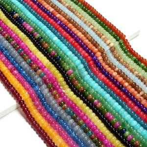 6mm Quartz Gemstone Smooth Rondelle shape Beads 16&quot; Strands AAA Quality Real Gemstone Beads for Jewelry Making Craft Loose Beads Strands