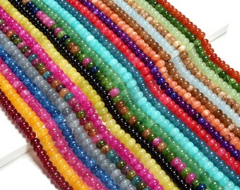 6mm Quartz Gemstone Smooth Rondelle shape Beads 16" Strands AAA Quality Real Gemstone Beads for Jewelry Making Craft Loose Beads Strands