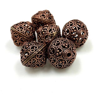 Copper Bali Beads, Solid Copper Beads, Copper Spacer Beads, Oxidized Copper Beads, Wholesale Copper Beads Strands Jewelry Making Findings