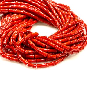 Red Coral Natural Gemstone Smooth Drum Fancy Shape Beads Strand 10x4mm AAA Quality Real Red Coral Beads For Jewelry Making Beads Strands