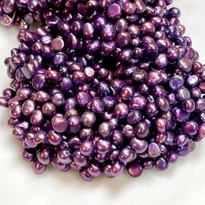 Natural Pearl Beads Size 6mm For Jewelry Making, Purple Color Pearl Gemstone Beads For DIY Jewelry Making Supplies Loose Beads