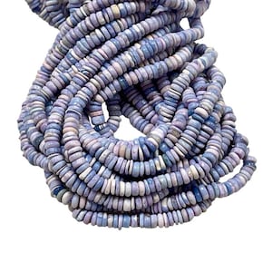 16 &quot;Lange Lavendel Lila Peruanischer Opal Natürlicher Edelstein Glatte Heishi Disc Reifen Form Perlen Stränge 6 mm AAA Qualität Echte Edelstein Perlen