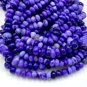 Dark Purple Opal Smooth Rondelle Shape Beads, 8-9mm Purple Opal Rondelle Gemstone Beads, AAA quality opal bead jewelry making craft