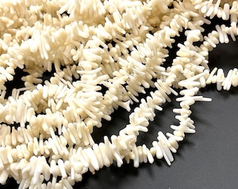 Weiße Koralle Natürliche Edelstein Zweige Chips Perlen Strang 7-8 mm AAA Qualität Echte Rote Koralle Perlen Für Schmuck Herstellung Lose Perlen Stränge