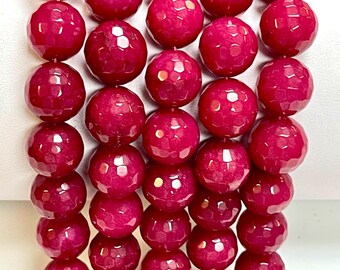 Wholesale Red Faceted Jade Gemstone Rondelle Beads – 2x2mm, 15 Strands