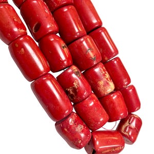 Large 30x25mm Real Red Coral Natural Gemstone Smooth Oval Drum Shape Beads, Real Red Coral Beads For Jewelry Making Crafts, Sold Per Piece