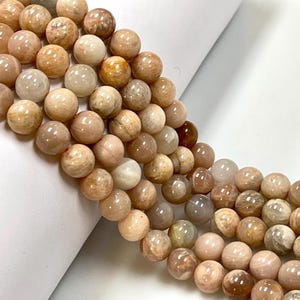10mm AAA Natural Sunstone Gemstone Smooth Round Shape Beads Strand AAA Quality Yoga Healing Real Gemstone Beads for Jewelry Making