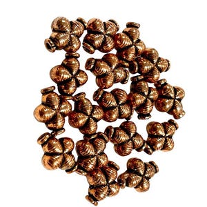 Copper Bali Beads, Solid Copper Beads, Copper Spacer Beads, Oxidized Copper Beads, Wholesale Copper Beads Strands Jewelry Making Findings