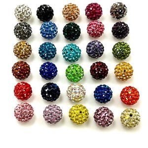 20 morceaux de perles pour pavage, perles de strass Shamballa, 8 mm - 10 mm - 12 mm perles de cristal strass, perles disco pour la fabrication de bijoux DIY image 2