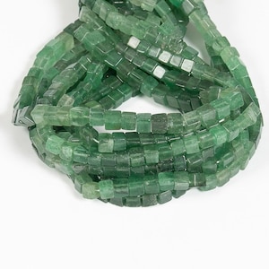 Jade Green Gemstone Beads 6mm Cube Shape Box Shape Beads, Green Jade GemStone Handmade Smooth Loose Square Beads For Jewelry Making Supplies