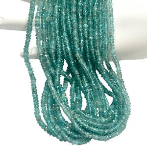 Apatite Faceted Rondelle Beads 3mm, Natural Blue Gemstone Beads, Full Strand, Jewelry Making Supplies, DIY Beading Craft