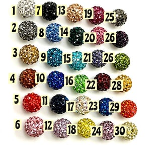 20 morceaux de perles pour pavage, perles de strass Shamballa, 8 mm - 10 mm - 12 mm perles de cristal strass, perles disco pour la fabrication de bijoux DIY image 6