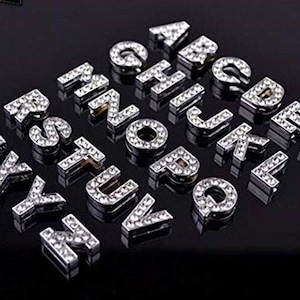 A-Z Rhinestones Letters, Multi-Color 8 mm Rhinestone Alphabet Letters Charms