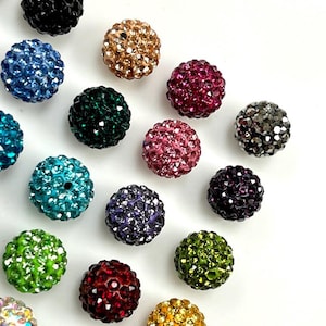 20 morceaux de perles pour pavage, perles de strass Shamballa, 8 mm - 10 mm - 12 mm perles de cristal strass, perles disco pour la fabrication de bijoux DIY image 4