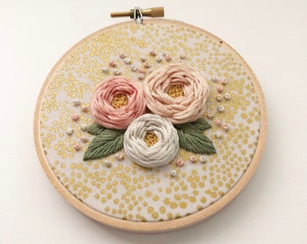 Embroidery Hoop Wall Art - Hand Embroidery - Embroidery Art - Modern Embroidery - Embroidered Home Decor - Nursery Decor - Floral Embroidery