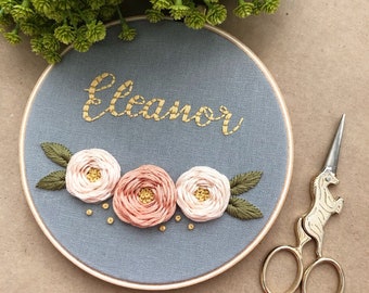 Name Embroidery Art - Embroidery Hoop Art - Hand Embroidery - Embroidery Art - Modern Embroidery - Embroidered Home Decor - Hand Stitched