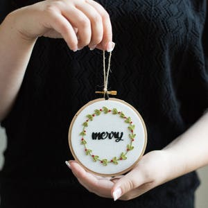 Embroidered Personalized Christmas Ornament