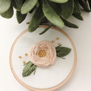 Mini Embroidery Hoop SET OF 3 Embroidery Hoop Art Hand Embroidery Floral Embroidery Embroidered Home Decor Nursery Decor Roses image 4