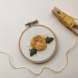 Mini Embroidery Hoop SET OF 3 Embroidery Hoop Art Hand Embroidery Floral Embroidery Embroidered Home Decor Nursery Decor Roses image 6