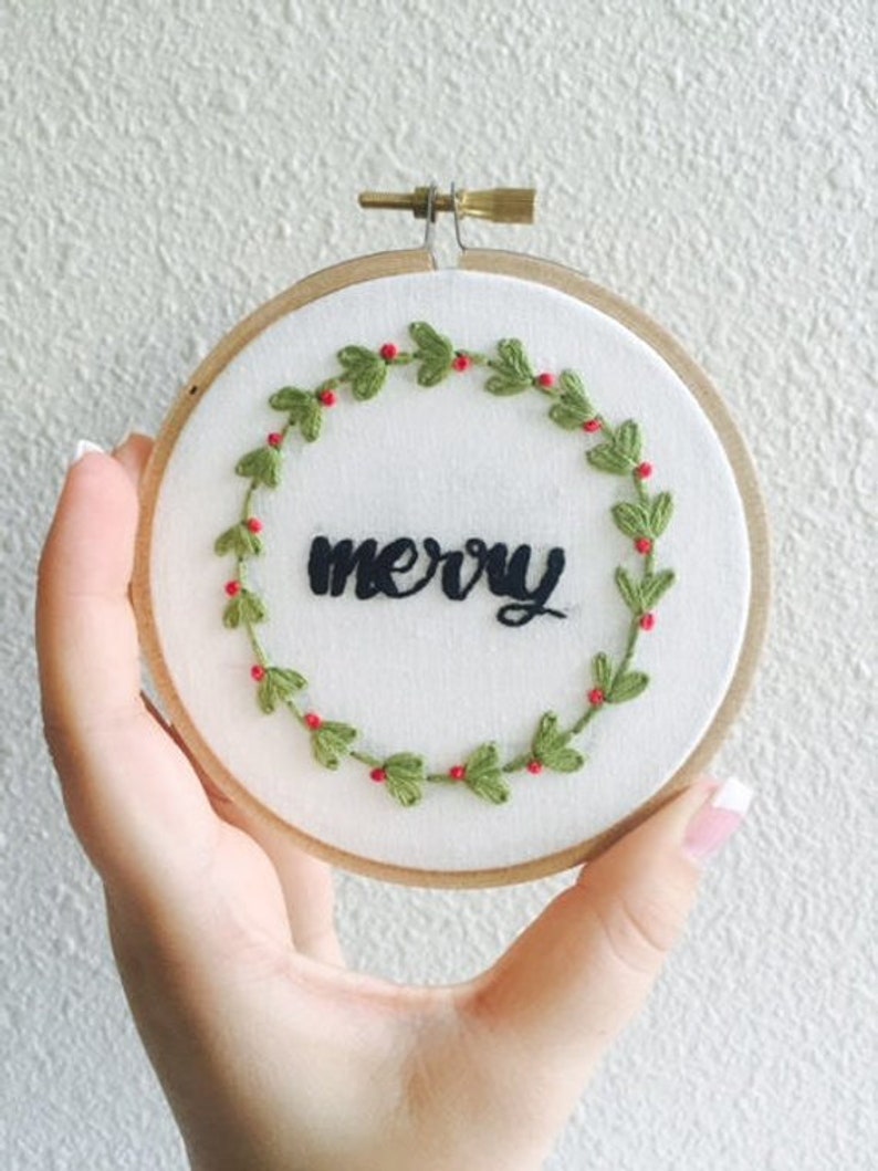 Embroidered Ornament Embroidery Hoop Ornament Custom Etsy