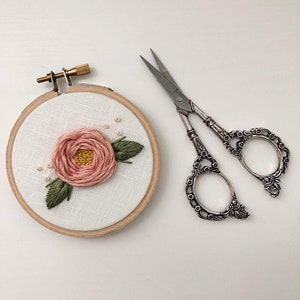 Mini Embroidery Hoop SET OF 3 Embroidery Hoop Art Hand Embroidery Floral Embroidery Embroidered Home Decor Nursery Decor Roses image 5