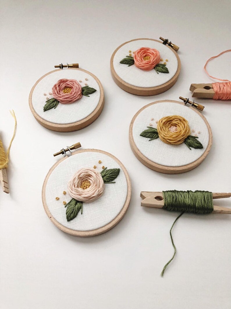 Mini Embroidery Hoop SET OF 3 Embroidery Hoop Art Hand Etsy