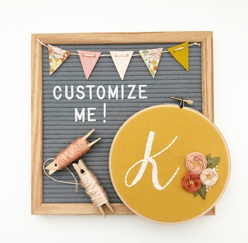 Custom Initial Embroidery Art Nursery Embroidery Hoop Art Etsy Australia