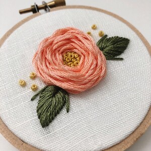 Mini Embroidery Hoop SET OF 3 Embroidery Hoop Art Hand Embroidery Floral Embroidery Embroidered Home Decor Nursery Decor Roses image 3