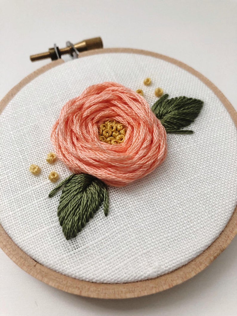 Mini Embroidery Hoop SET OF 3 Embroidery Hoop Art Hand Embroidery Floral Embroidery Embroidered Home Decor Nursery Decor Roses image 3