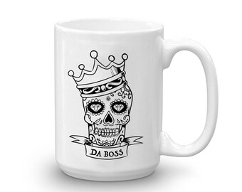 Day of the Dead | 15oz Glossy, White Ceramic Mug | Da Boss