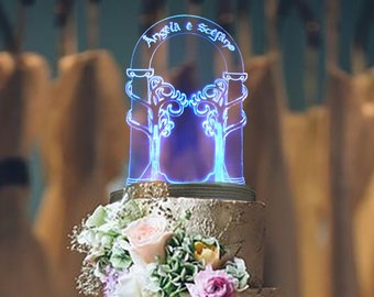 Adorno para tarta Moria (LED)/porta anillos de boda