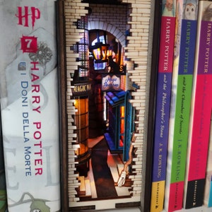 Wizard&#39;s Alley by Night Diorama Bookshelf Insert