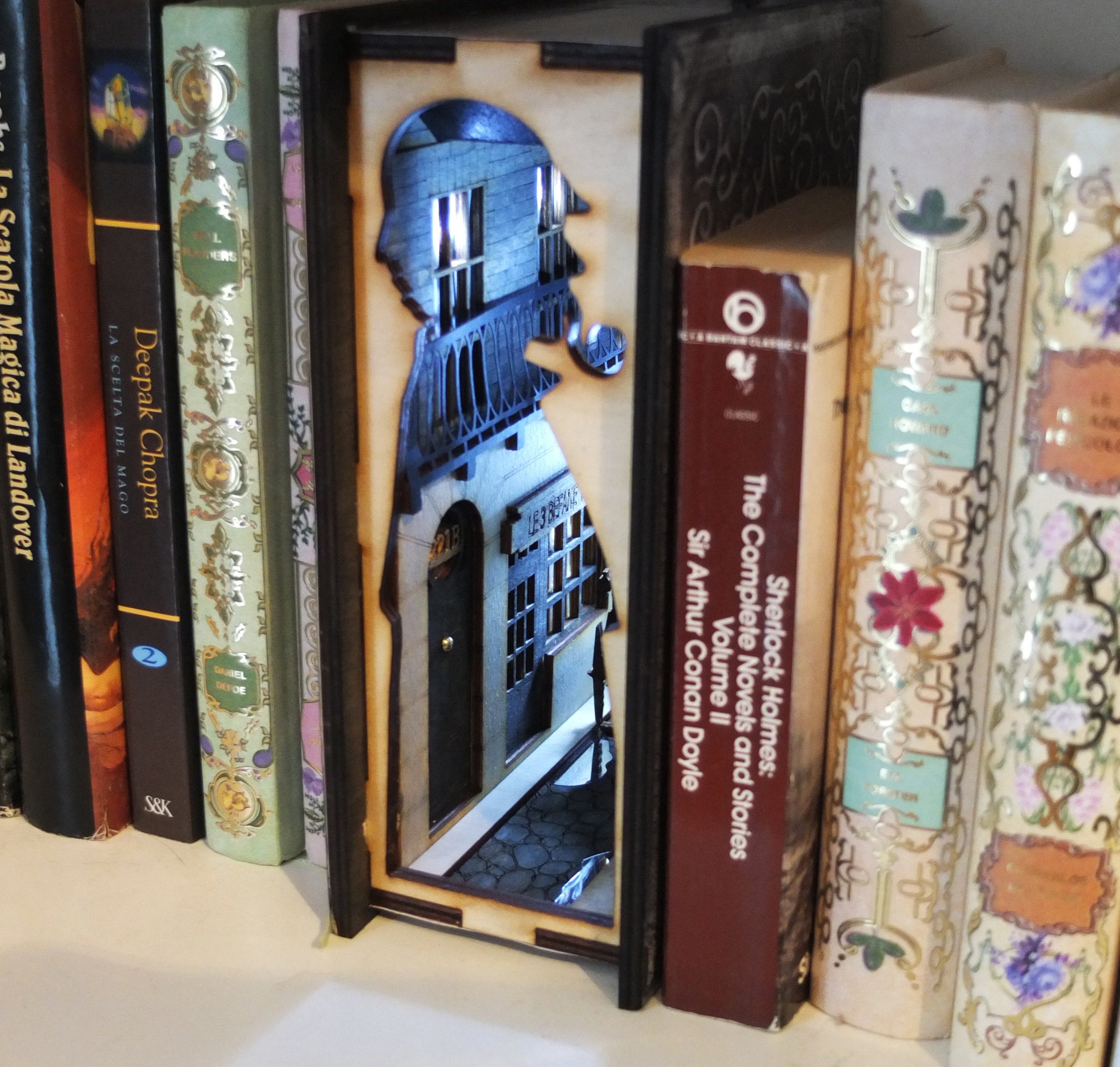 Diy Book Nook Bibliothèque en bois Étagère Insert Doll House Bookend  Dollhouse Casa Miniature Enfants Jouets Cadeaux d'anniversaire Serre-livres